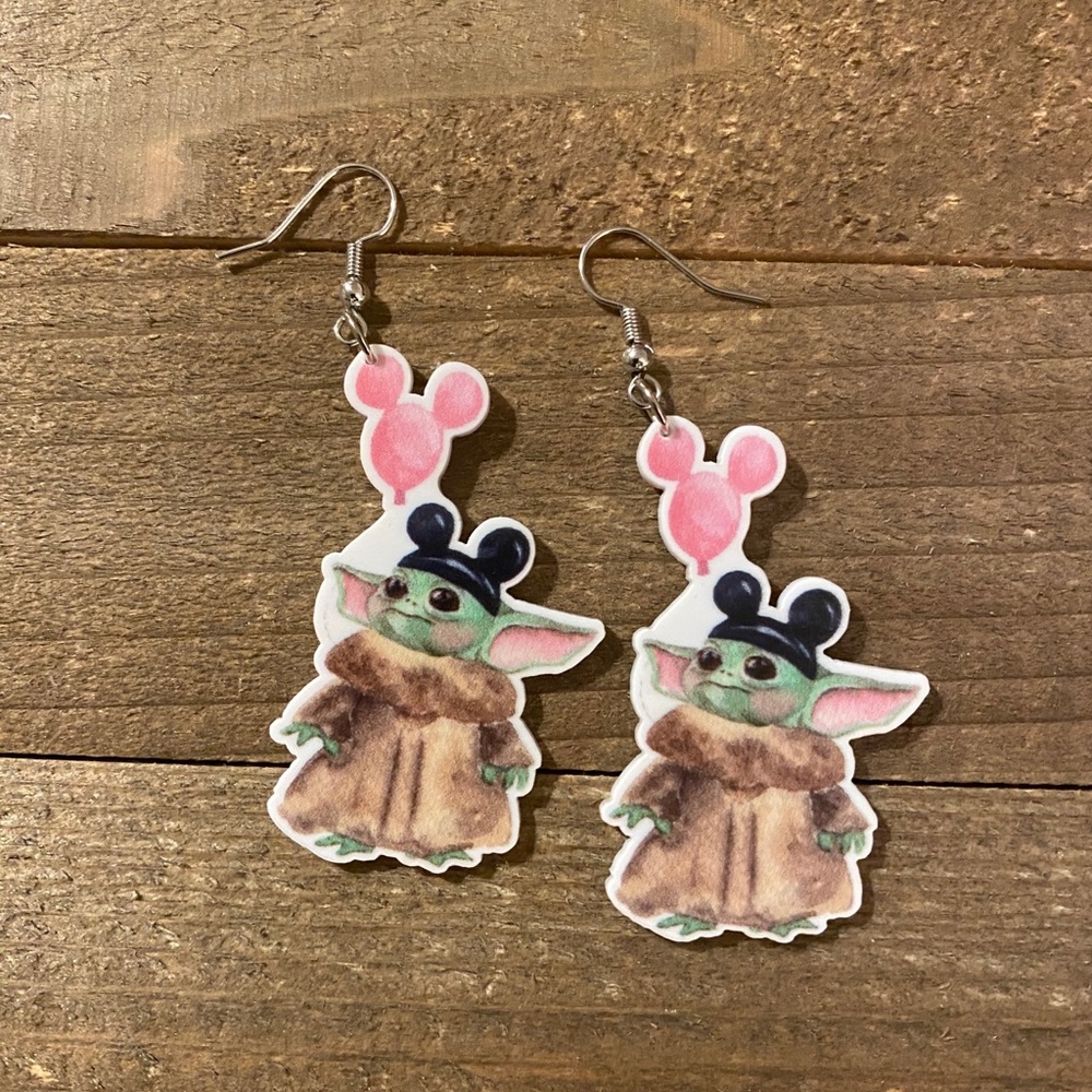Baby Yoda Disney themed earrings